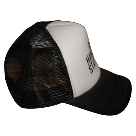 Avoid Hangovers Stay Drunk Trucker Hat Black White Mesh Snapback Funny Graphic - Picture 3 of 4